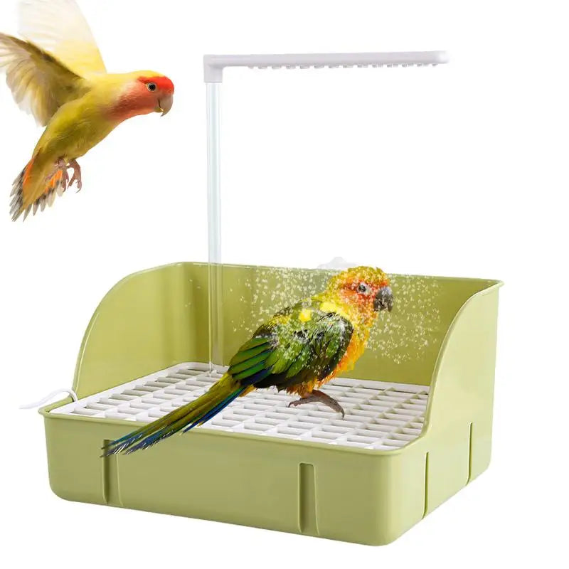 Bird Automatic Bath Shower Parrot Bath Tub New Bird Bathing Tub Shower Box Automatic Parrot Bath Fountain For Bird Cleaning